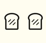 A Two Slot Toaster Logo 2 slices of toast logo